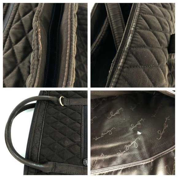 VERA BRADLEY Quilted Espresso XL Tote Weekender Carry On Bag & Laptop Briefcase - Picture 12 of 12